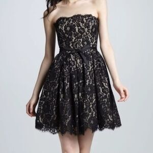 🟢 NWOT Robert Rodriguez Neiman Marcus Target Black Lace Strapless Dress Sz. 6